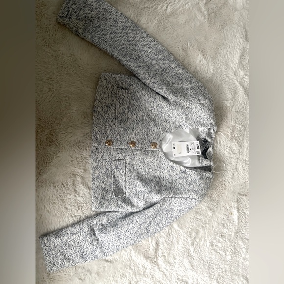 ZARA TEXTURED TWEED BLAZER GOLD BUTTON - Picture 8 of 9
